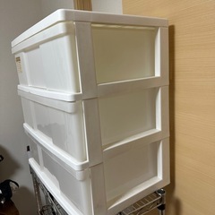 【３段収納ケース】一人暮らしおすすめ　衣類やキッチン用品などの整理に便利の画像