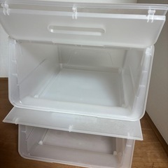【受渡先決定】半透明蓋付き収納ボックス2個の画像
