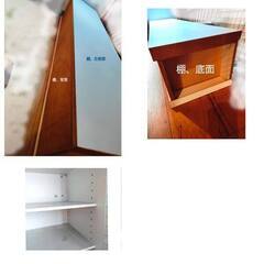 ガラス扉付きキャビネット　背高　ホワイト　引き出し付き　高さ176センチ やや汚れありの画像