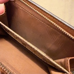 COACH ブラウンレザー 二つ折り財布の画像