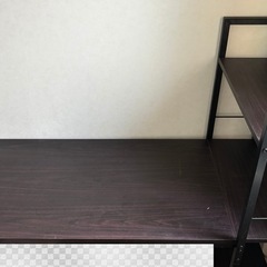 美品　パソコンデスク シェルフ 棚 木製 ウッド調の画像