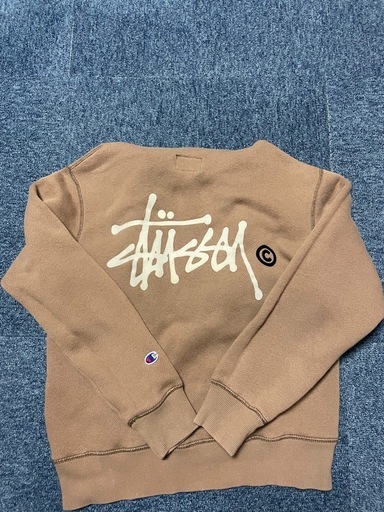 Champion × STUSSY コラボ パーカー 希少モデル 刺繍ロゴ限定