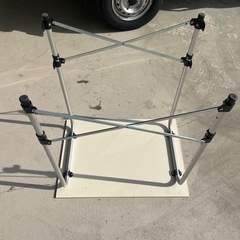 折りたたみテーブル 白 天板 アウトドア・作業台用 収納袋付きの画像