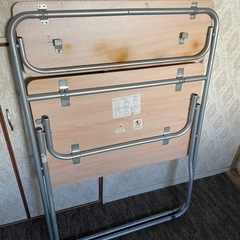 折りたたみデスク 二段式 木製天板の画像