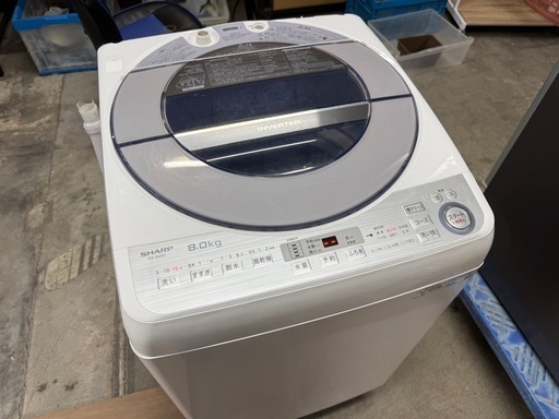 SHARP 大型洗濯機 8Kg ES-GV8C-S  2019年製