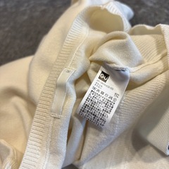 GU フレンチスリーブセーター M オフホワイト　無地　サマーニット　春秋冬の画像