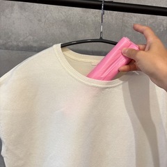 GU フレンチスリーブセーター M オフホワイト　無地　サマーニット　春秋冬の画像