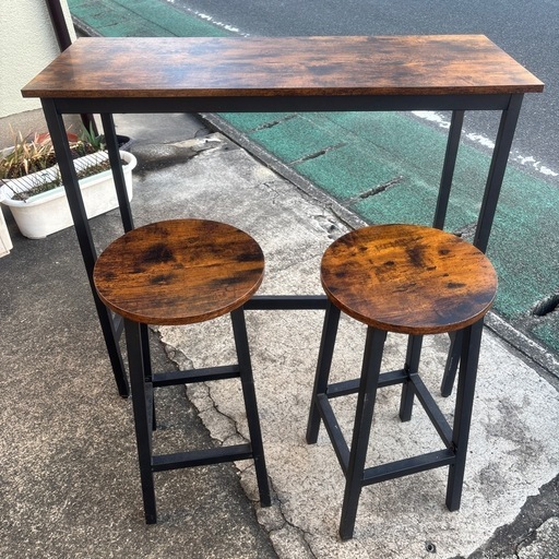 決まりました VASAGLE カウンターテーブル チェア2脚セット
