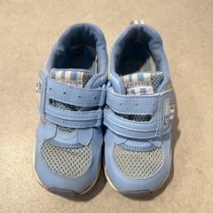 【無料あげます】ムーンスター キッズシューズ 18.5cm 【moonSTAR carrot 】水色 中古 子供用スニーカーの画像