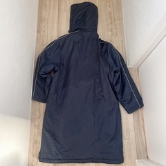 ★Kaepa★フード付きロングベンチコート ネイビー　Ｍの画像