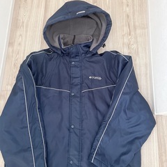 ★Kaepa★フード付きロングベンチコート ネイビー　Ｍの画像