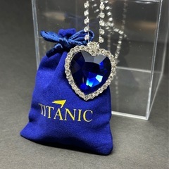 【新着✨】タイタニック　ネックレス　オーシャンブルーハート ロゴ巾着セット　の画像