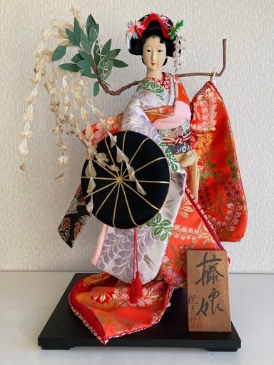 【美品】日本伝統人形 赤色着物