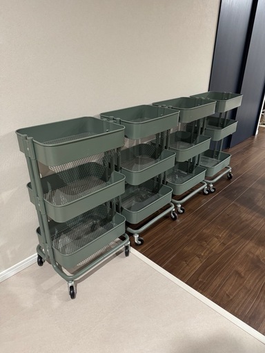 3脚　IKEA ロースコグ　グレーグリーン