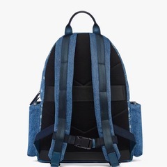 MCMデニムブルー ロゴ入りリュックサックStark バックパック -モノグラムの画像