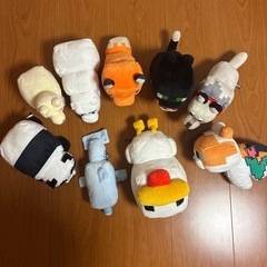 マイクラ　ぬいぐるみセット　パンダ　オオカミ　ネコ　ニワトリ　くま　キツネ　　イルカの画像