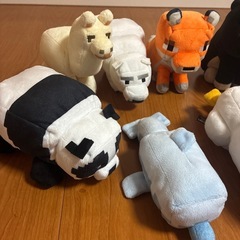 マイクラ　ぬいぐるみセット　パンダ　オオカミ　ネコ　ニワトリ　くま　キツネ　　イルカの画像