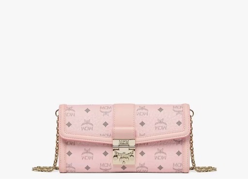 MCM ピンク　チェーン付きウォレット