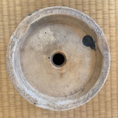 植木鉢 青色 陶器製 丸型の画像
