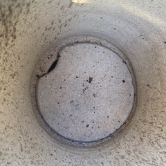 立ち火鉢 縦型の火鉢 陶器 焼物 インテリア 和風 青海鼠釉レトロ 中古の画像