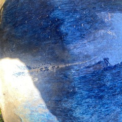 青海鼠釉 火鉢 ひばち　植木鉢カバー 陶磁器 陶器製 壷 壺 ツボ つぼ ガーデニング 和風 インテリア 中古の画像