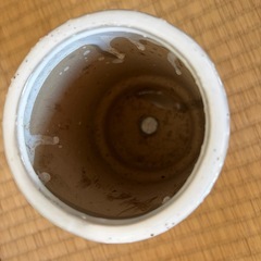 白い陶器の植木鉢と受け皿の画像