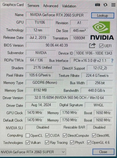 GeForce RTX 2060 SUPER 8G