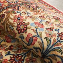 【発送の場合は即購入不可】 イラン産 ウール 絨毯 ラグ 機械織り 1240x820 敷物 玄関 マット カーペット リビング ディスプレイ 装飾 アンティーク スタイル 95294の画像