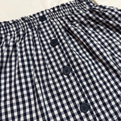 🌈シンプルフリー ネイビー チェック柄 ワンピース 90cmの画像