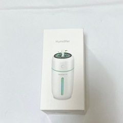 【新品】加湿器 卓上 小型 充電式 車用加湿器 350ml 大容量 超音波式 ホワイトの画像