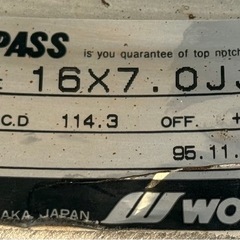 ☆値引き可☆希少 work エクイップ 深リム16インチ PCD114.3 5穴 の画像