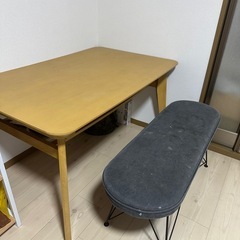 ★決まりました★ダイニングテーブル＋ベンチセット｜使用感あり｜引越しのため手放しますの画像