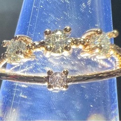 天然石☆モアサナイト☆ツイストデザインリングの画像