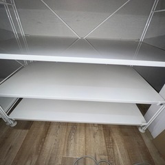 【2/2まで】スチールユニットシェルフ　ワードローブセット　ライトグレーの画像