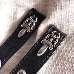 クロムハーツ  ダガー付きレザーウォッチベルトの画像