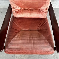 ★80s★ 昭和レトロ 森繁 MORISHIGE 1Pソファ｜無垢木枠 和モダンの画像