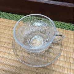 カップ＆ソーサー 透明花柄  の画像