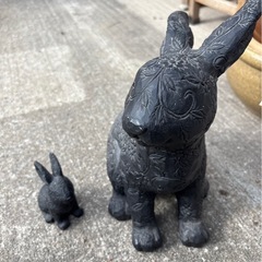 うさぎ 置物 2点セットの画像