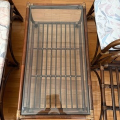取引中　藤　ラタン　　テーブルセットの画像