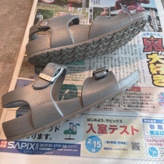 Birkenstock サンダル シルバー キッズ 17センチの画像