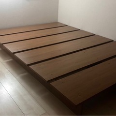 2/7まで！！値下げ！すのこダブルベッド　フレーム　ワイエムワールド　の画像