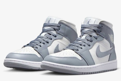 靴/バッグ NIKE WMNS AIR JORDAN 1 MID GREY/SAIL