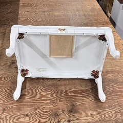 A2049🌟配送設置可🙌 猫足 折りたたみ ローテーブル　リボン取っ手　姫系🌟の画像