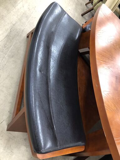 【ジャングルジャングルサカイ石津店】 ダイニングセット ベンチ×3 レザー 三角 北欧調 クリーニング済み 堺市 西区 東区 北区 南