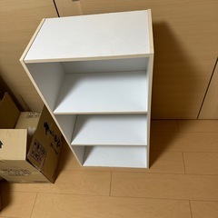【３段カラーボックス　ホワイト】本棚　書類収納　の画像