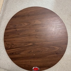 丸型カフェテーブル（ブラウン）直径約80cm／北欧風・ミッドセンチュリーの画像