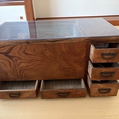 古道具　アンティーク　小物入　テーブルの画像