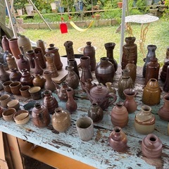 【手作り陶芸】祖父の作品・陶器の壺、花瓶、とっくり、コップ等まとめ売り／1つ100円の画像