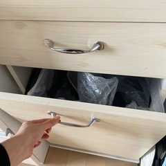 カントリー調 レンジ台 ペールゴミ箱収納 キャスターの画像