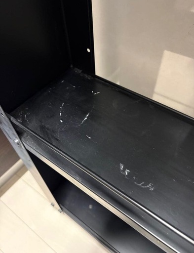 トールワゴン ハイタイプ冷蔵庫横洗面台横黒隙間収納ブラック収納